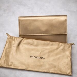 Pandora Metallic Gold Evening Clutch ✨ NWOT + Dust Bag